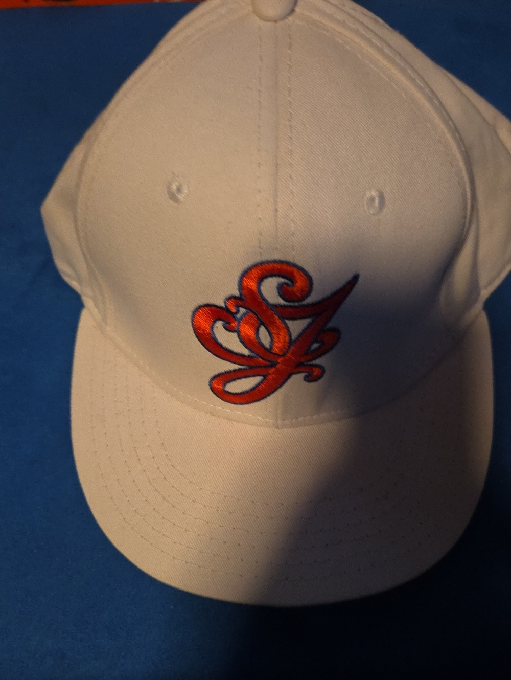 Sean John White Baseball Cap with Red Script Logo